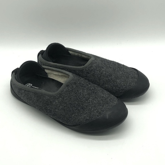 Mahabis Slippers Women's 7.5 Gray Wool Curve Classic Slip On Black Bottoms - Picture 1 of 7